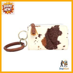 Vegan Leather Bangle Wristlet Chic Casual Formal Versatile Clutch Purse